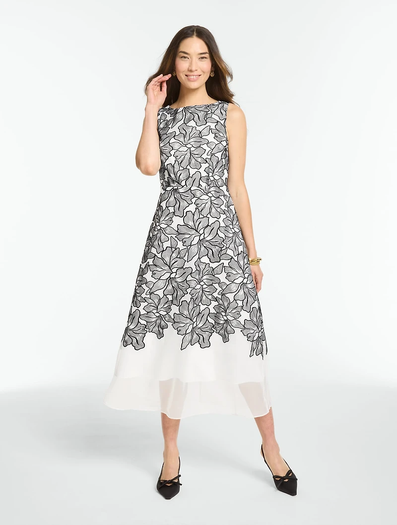 RSVP Embroidered Fit & Flare Dress