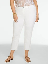 Straight Crop Lightweight Jeans - White
