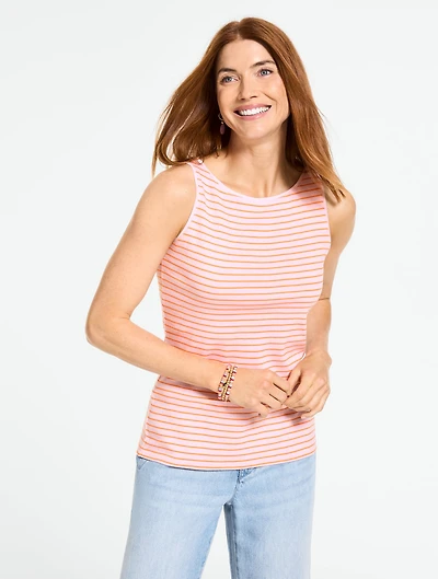 Bateau Neck Tank - Shoreline Stripe