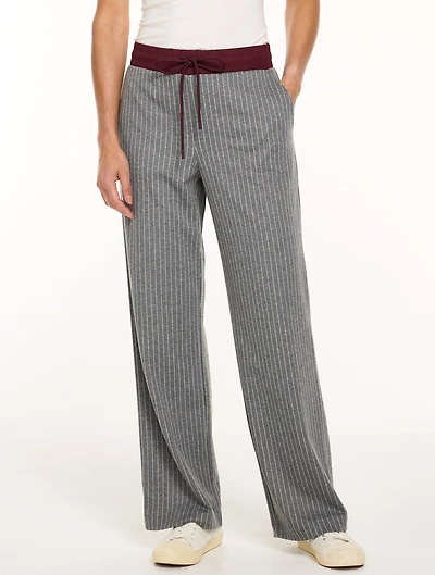 Ponte Straight Leg Pants - Pinstripe