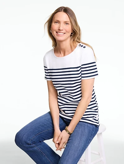 Authentic Talbots Tee - Bayside Stripe