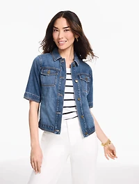 Short Sleeve Jean Jacket - Medium Wash