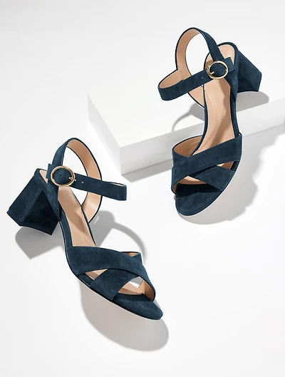 Myra Suede Block Heel Sandals