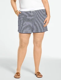 Towel Terry Pull-On Shorts - Classic Stripe