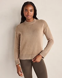 Garment-Dyed Organic Cotton Roll Neck Sweater