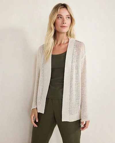 Organic Cotton Linen Tape Yarn Cardigan