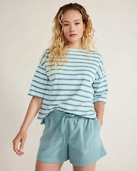 Plaited Organic Cotton Jersey Striped Tee