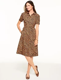 Modern Poplin Shirtdress - Leopard