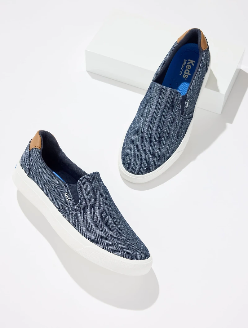 Keds® Chambray Pursuit Slip-On Sneakers
