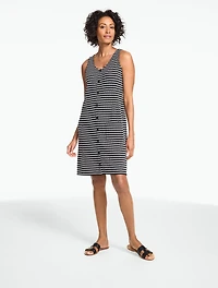 Button Front Dress - Boardwalk Stripe