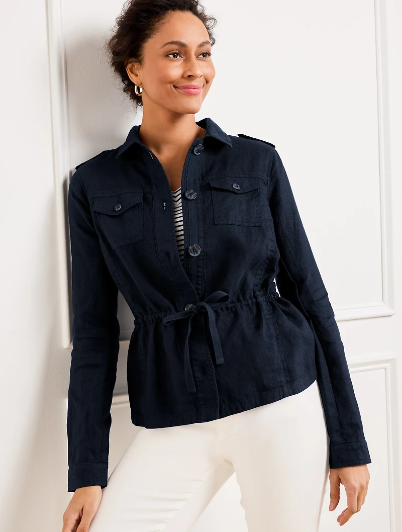 Washed Linen Shirt Jacket
