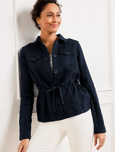 Washed Linen Shirt Jacket
