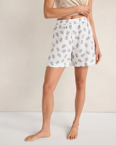 Organic Cotton Gauze Tossed Fern Boxer Shorts