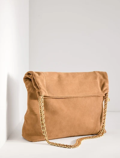Suede Chain Tote
