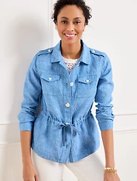 Washed Linen Shirt Jacket