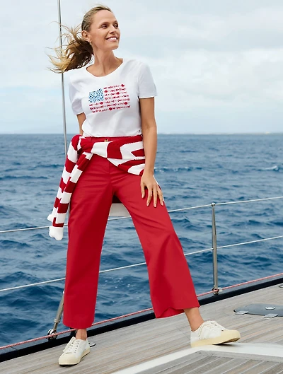 Floral Flag Short Sleeve Crewneck Tee