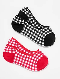 Gingham No Show 2-Pack Socks