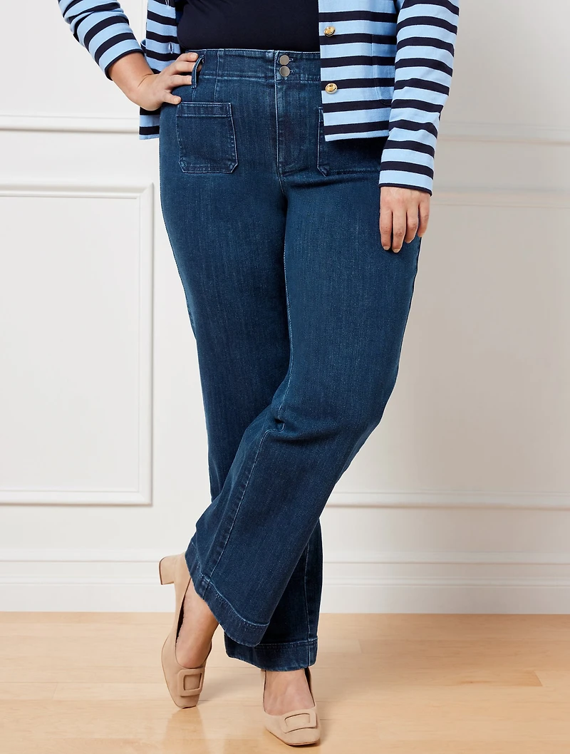 Wide Leg Trouser Jeans - Clara Wash