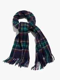 Cashmere Waterweave Scarf - Midnight Plaid