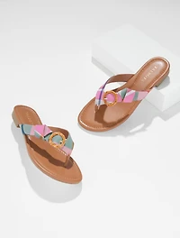 Gia Buckle Thong Sandals - Modern Madras