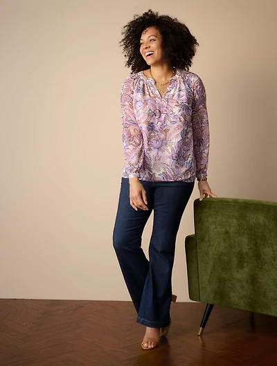 Band Collar Popover - Paisley Bouquet
