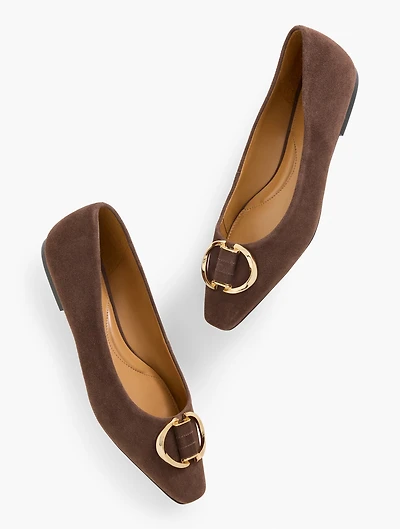 Whitley Ornament Suede Ballet Flats