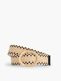 Striped Raffia Belt