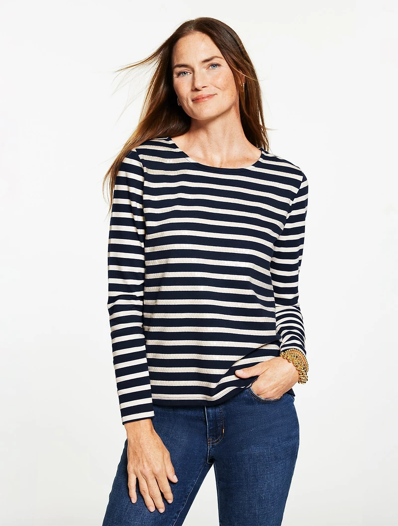 Crewneck Tee - Sequin Stripe