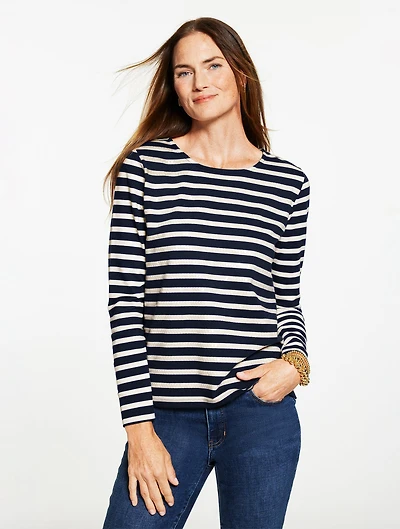 Crewneck Tee - Sequin Stripe