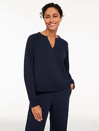 Cozy Fleece Sweatshirt - Picot Trim