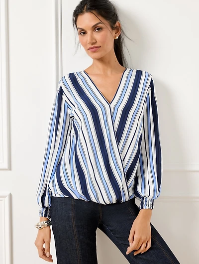 Happy Stripe Wrap Top