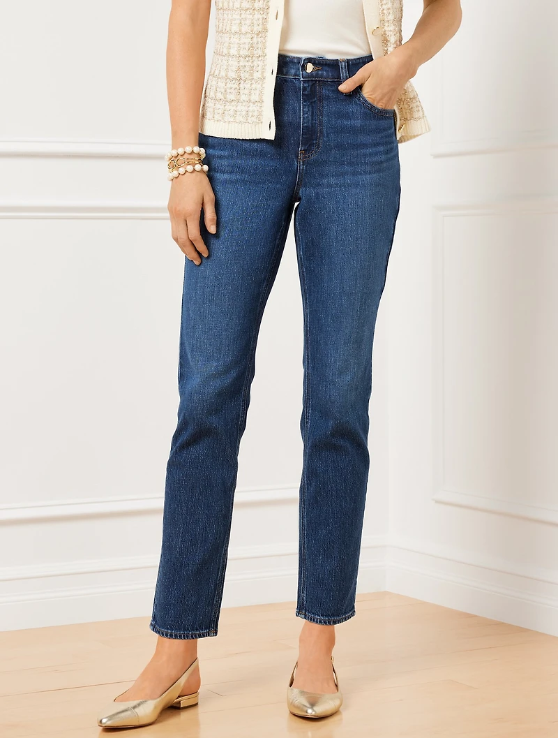 Slim Straight Ankle Jeans - Bettina Wash