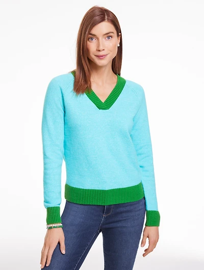 Colorblock V-neck Sweater