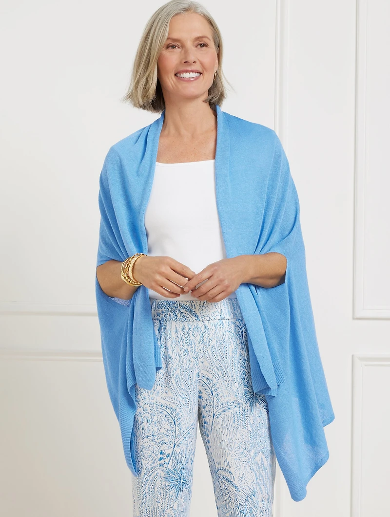 Linen Blend Travel Ruana