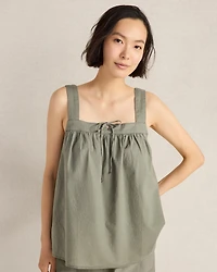 Organic Cotton Linen Square Neck Top