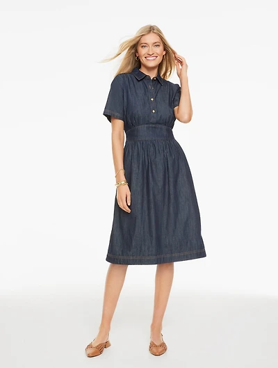 Fit & Flare Denim Dress - Castine Wash