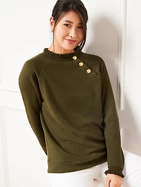 Ruffle Trim Raglan Sweatshirt