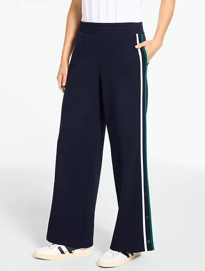 Piqué Wide Leg Tennis Pants