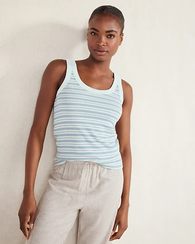 Essential Organic Cotton Striped Scoop Neck Tank