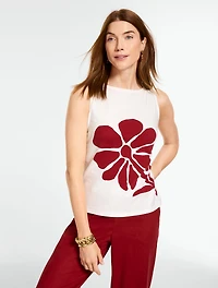 Bateau Neck Tank - Abstract Floral
