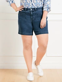 Patch Pocket Denim Shorts - Winslow Wash