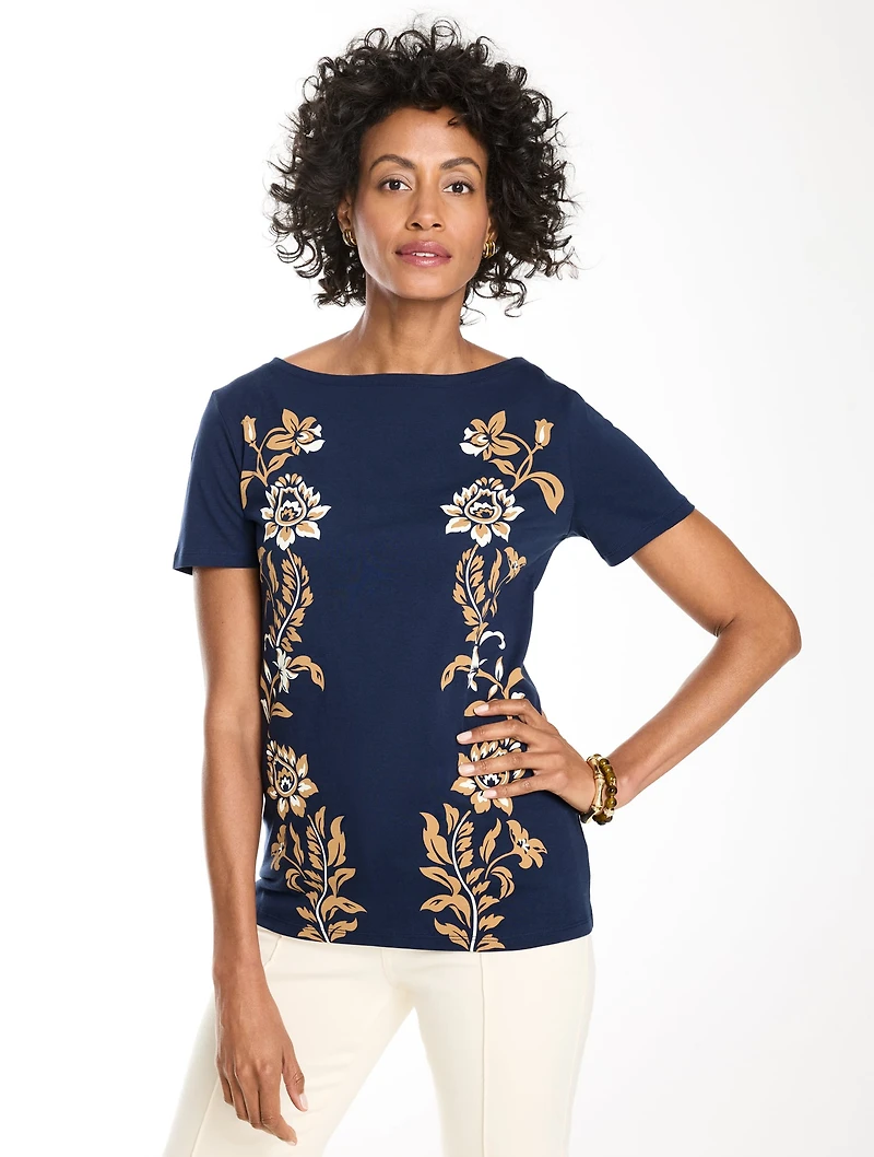 Short Sleeve Top - Gilded Vines