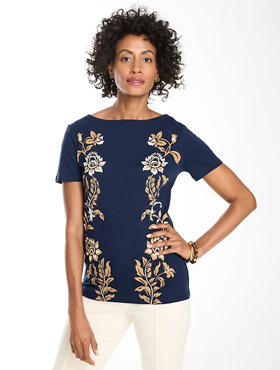 Short Sleeve Top - Gilded Vines