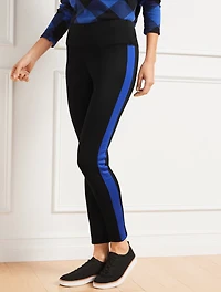 Fleece Back Leggings - Side Stripe