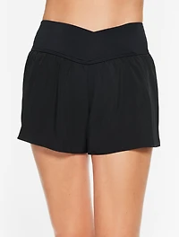Sun Ocean Sand Woven Crossover Waist Shorts