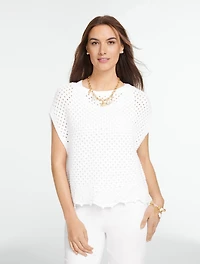 Plus Exclusive Open Knit Poncho