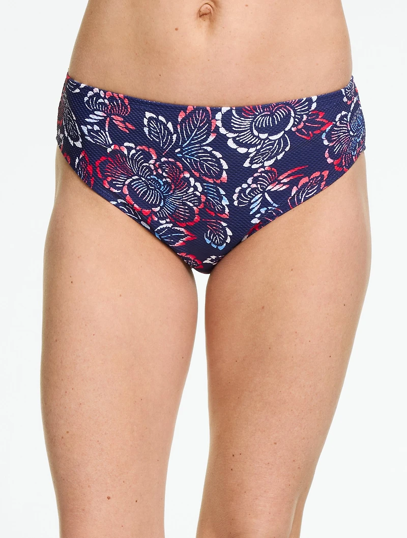 Aqua Club Piqué Mid Rise Swim Bottom - Capri Rose