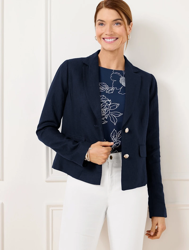 Short Linen Blazer