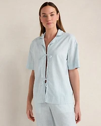 Cotton Linen Faded Dot Pajama Top