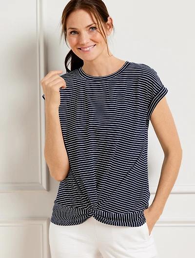 Supersoft Jersey Twist Front Tee - Maritime Stripe